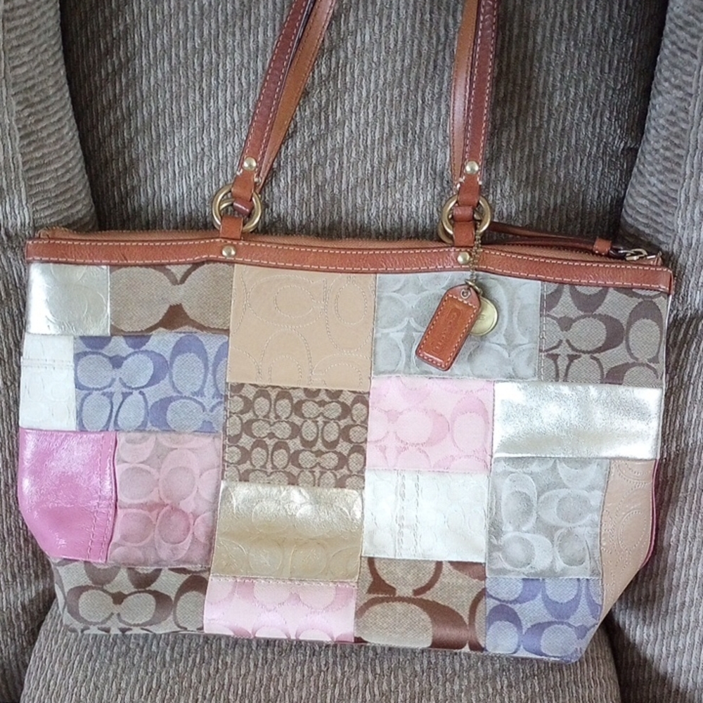 Coach L0769-11711 Patchwork  Multi Color Tote